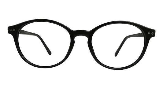 Matte Black Round Eyeglasses