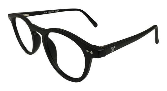 Matte Black Round Eyeglasses