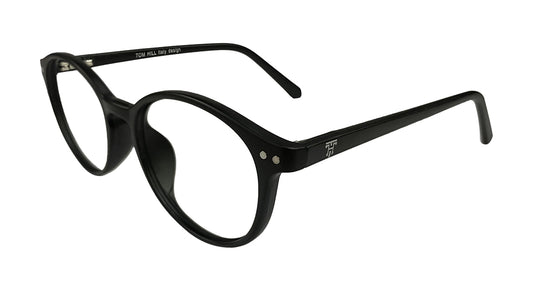 Matte Black Round Eyeglasses