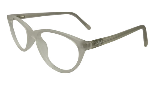 Matte White Oval Eyeglasses