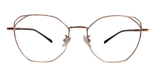 Hexagonal Rosegold Eyeglasses