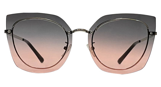 Silver Frame Two Tone Round-Cateye Sunglasses