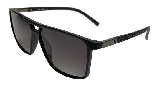 Tom Star Matte Black Frame with Dark Purple Lenses Sunglasses