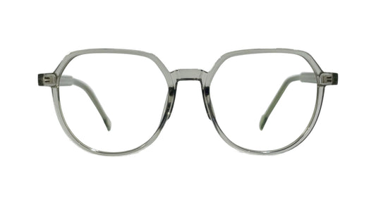 Transparent Grey Round Eyeglasses