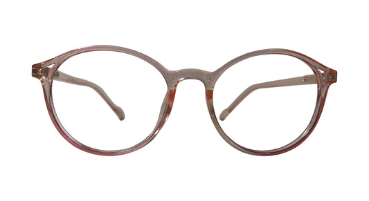 Transparent Pink Round Eyeglasses