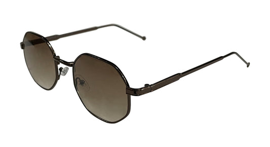 Umber Brown Hexagon Sunglasses