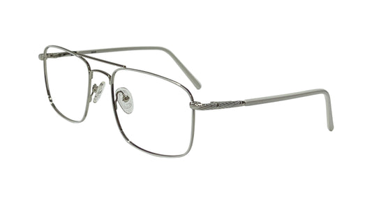 White and Silver Rectangle Eyeglasses