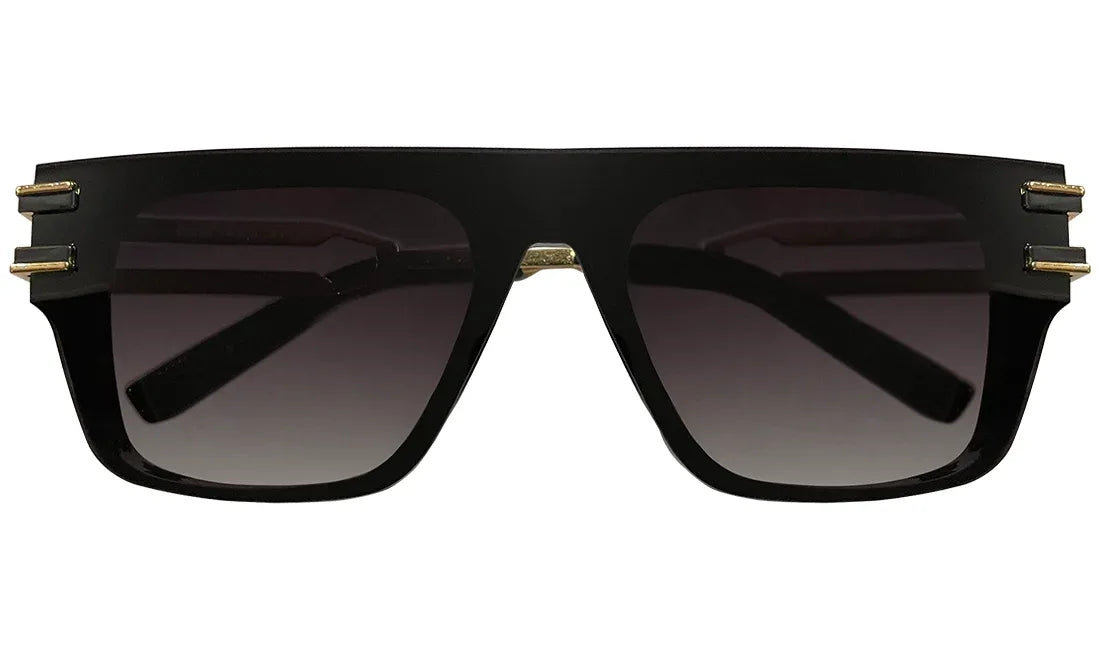 Black and Golden Rectangle Sunglasses - Bombay Optical