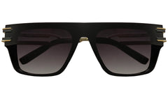 Black and Golden Rectangle Sunglasses