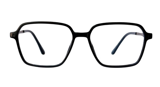 Blue With Gunmetal Rectangle Eyeglasses front view - Bombay Optical