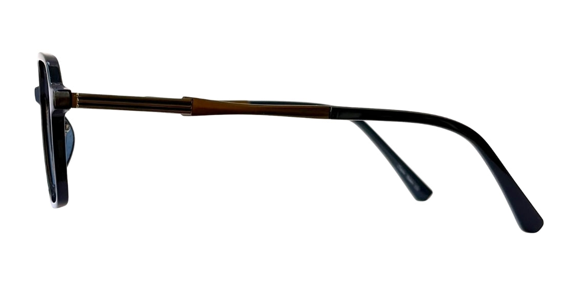 Blue With Gunmetal Rectangle Eyeglasses - Bombay Optical