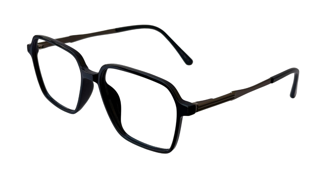 Blue With Gunmetal Rectangle Eyeglasses - Bombay Optical