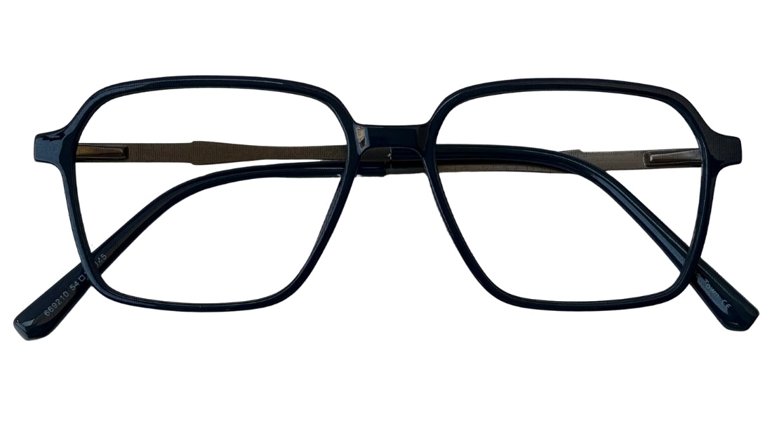 Blue With Gunmetal Rectangle Eyeglasses - Bombay Optical