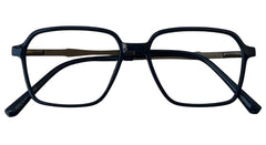 Blue With Gunmetal Rectangle Eyeglasses - Bombay Optical