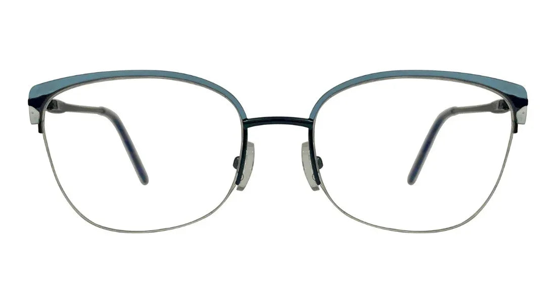 Blue with Skyblue Cateye Eyeglasses - front view