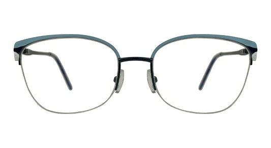 Blue with Skyblue Cateye Eyeglasses - front view