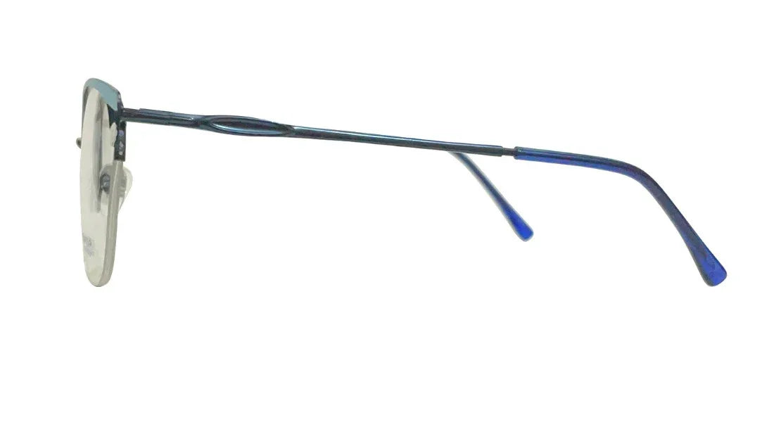 Blue with Skyblue Cateye Eyeglasses - side angle view