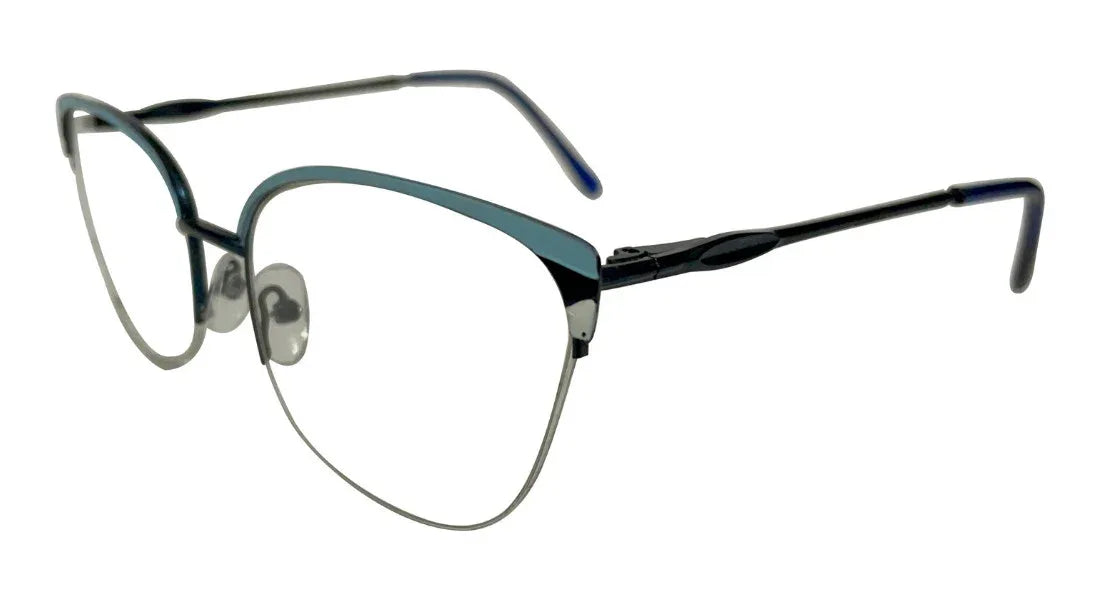 Blue with Skyblue Cateye Eyeglasses - side view
