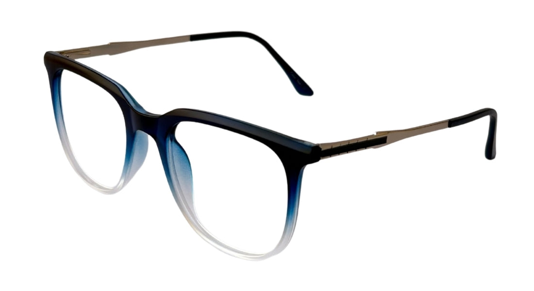 Blue With Transparent White Eyeglasses - Bombay Optical