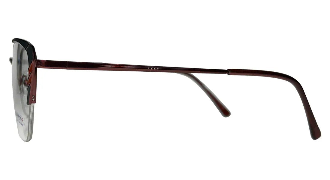 Cinnamon Brown with Black Cateye Eyeglasses - side angle view