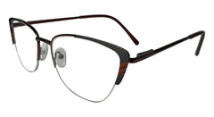 Cinnamon Brown with Black Cateye Eyeglasses - side view