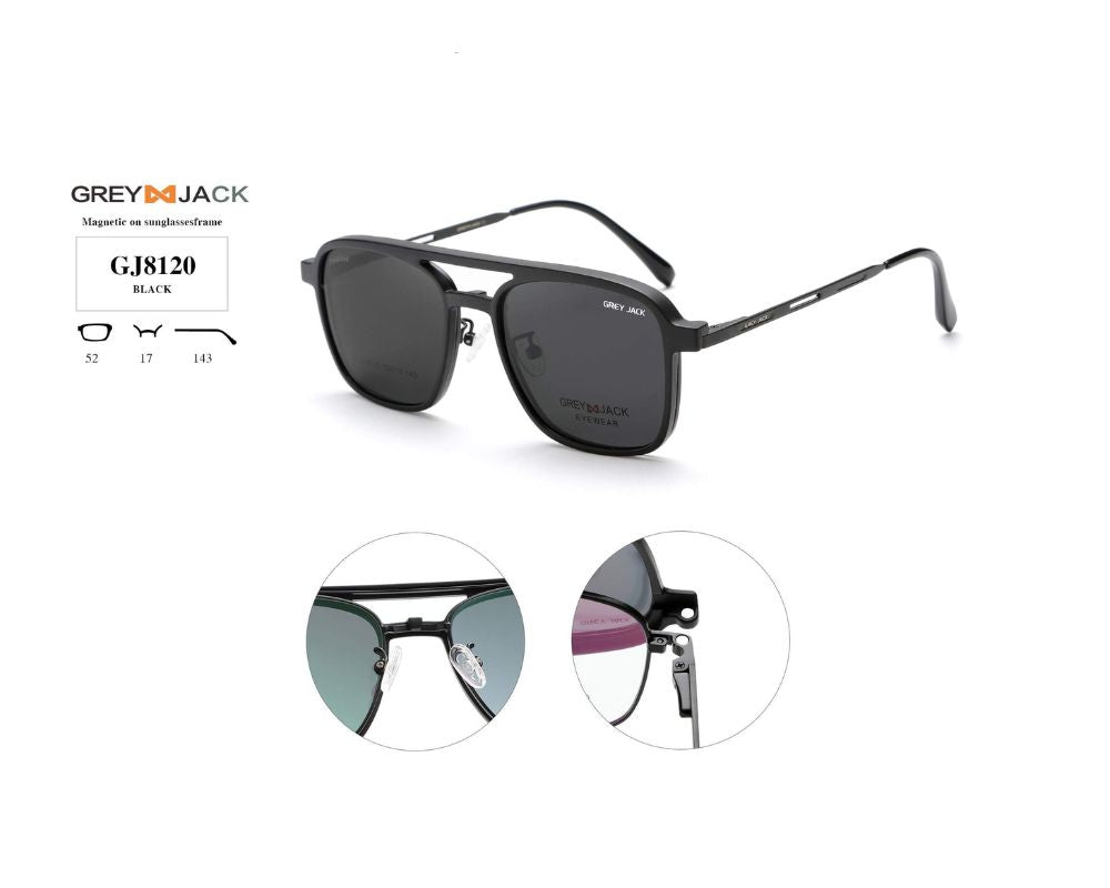 Buy grey jack Clip On Sunglasses with Polarized Lens and Nifght
