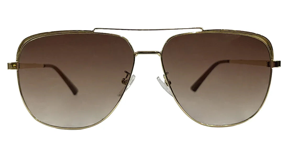 Golden and Brown Aviator Sunglasses - Bombay Optical