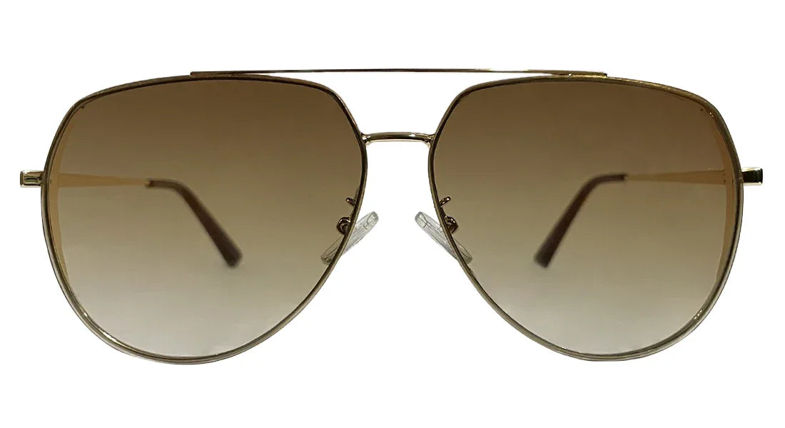 Golden and Brown Aviator Sunglasses - Bombay Optical