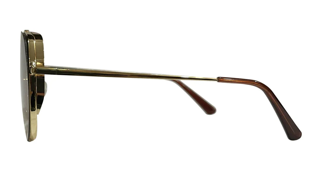 Golden and Brown Aviator Sunglasses - Bombay Optical