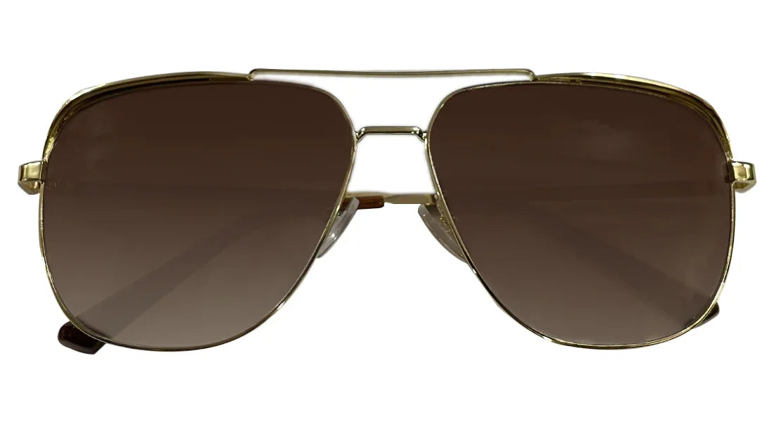 Golden and Brown Aviator Sunglasses - Bombay Optical
