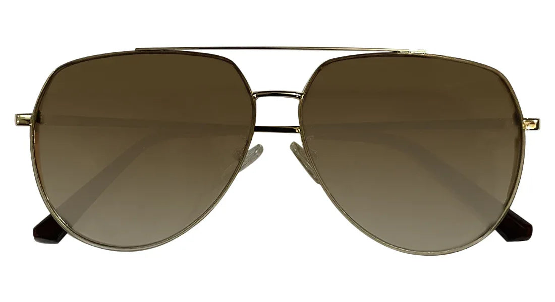 Golden and Brown Aviator Sunglasses - Bombay Optical