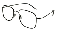 Square Gunmetal Eyeglasses - side angle view showing gunmetal finish