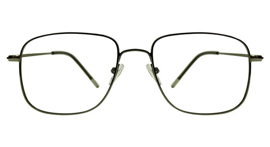 Square Gunmetal Eyeglasses - front view, full metal frame