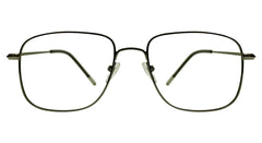 Square Gunmetal Eyeglasses - front view, full metal frame