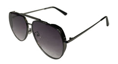 Gunmetal and Purple Aviator Sunglasses