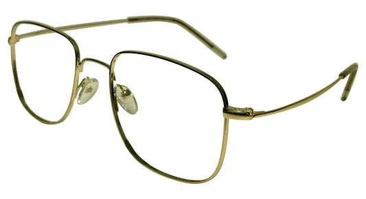 Square Gold Metallic Eyeglasses - side angle view