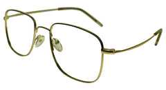 Square Gold Metallic Eyeglasses - side angle view