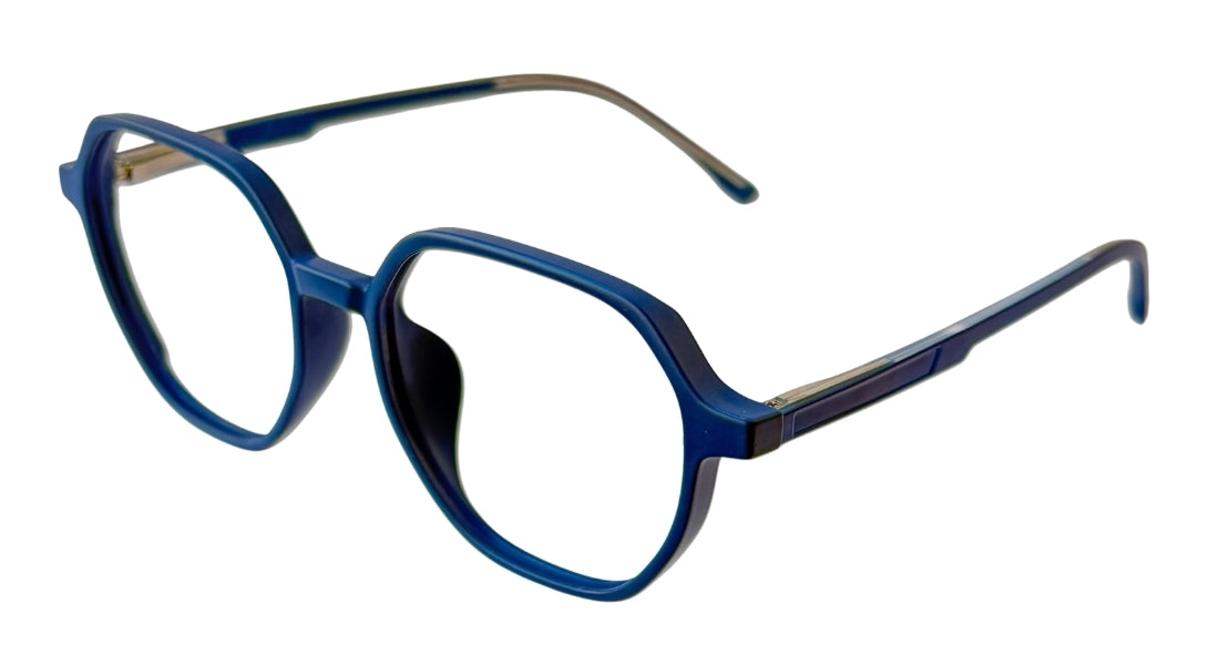 Matte Blue Round Eyeglasses - Bombay Optical