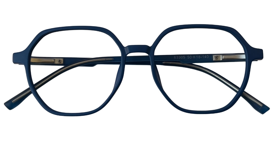 Matte Blue Round Eyeglasses - Bombay Optical