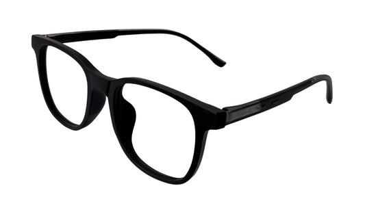 Matte Black Round Eyeglasses side view - Bombay Optical