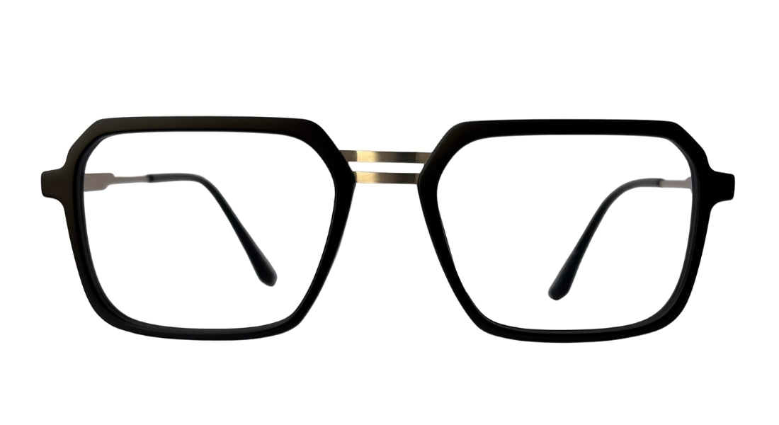 Matte Black Rectangle Eyeglasses with Double Bridge - Bombay Optical