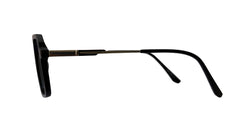 Matte Black Rectangle Eyeglasses with Double Bridge