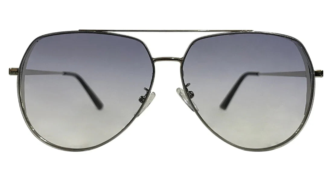 Silver and Blue Aviator Sunglasses - Bombay Optical