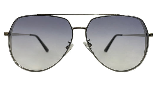 Silver and Blue Aviator Sunglasses