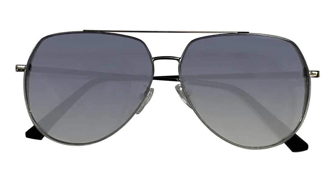 Silver and Blue Aviator Sunglasses - Bombay Optical