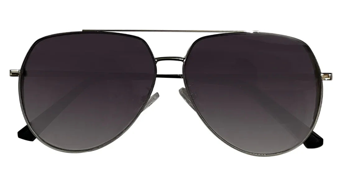 Silver and Grey Aviator Sunglasses - Bombay Optical