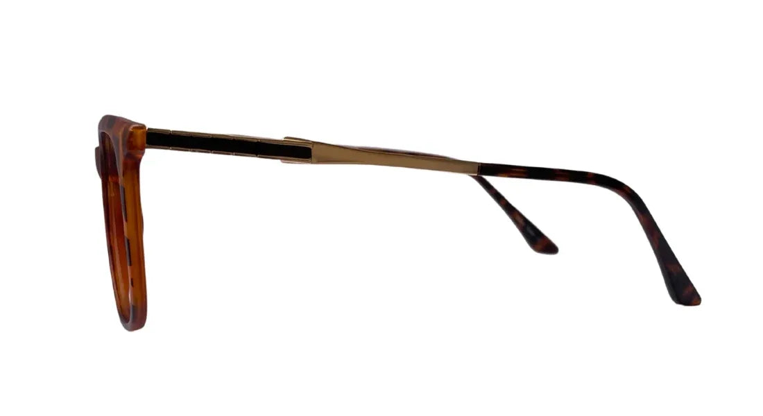 Classic Unisex Havana And Golden Eyeglasses - Bombay Optical