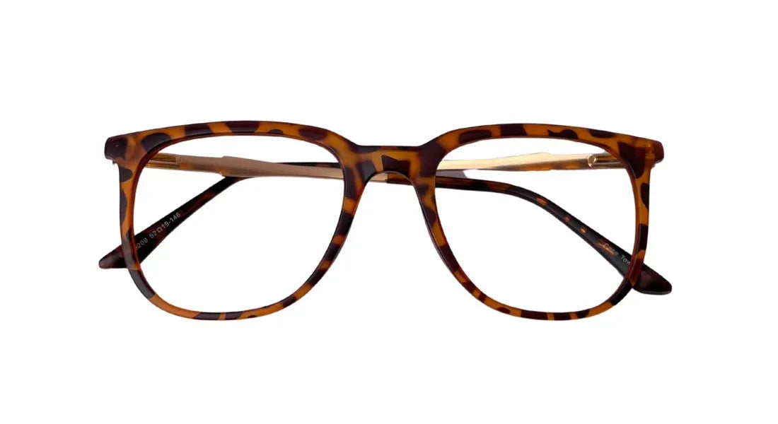 Classic Unisex Havana And Golden Eyeglasses - Bombay Optical