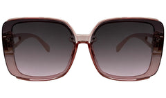 Transparent Pink Square Sunglasses