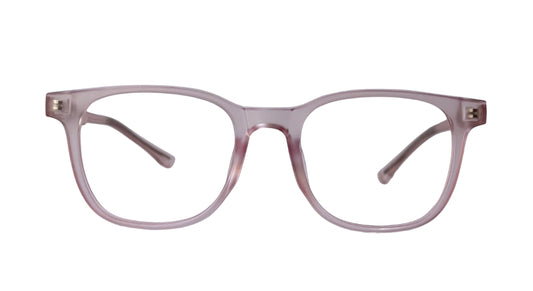 Transparent Pink Round Eyeglasses front view - Bombay Optical